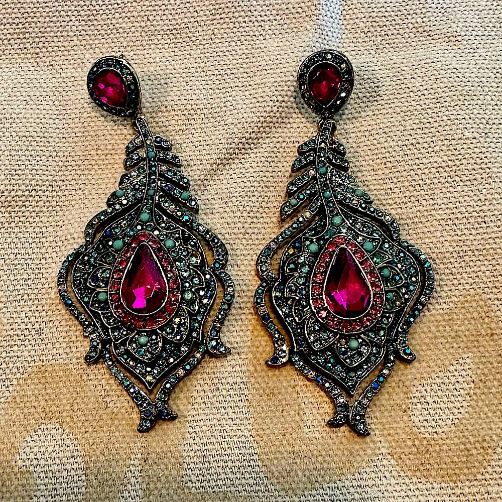 Betsey Johnson Peacock Style Earrings